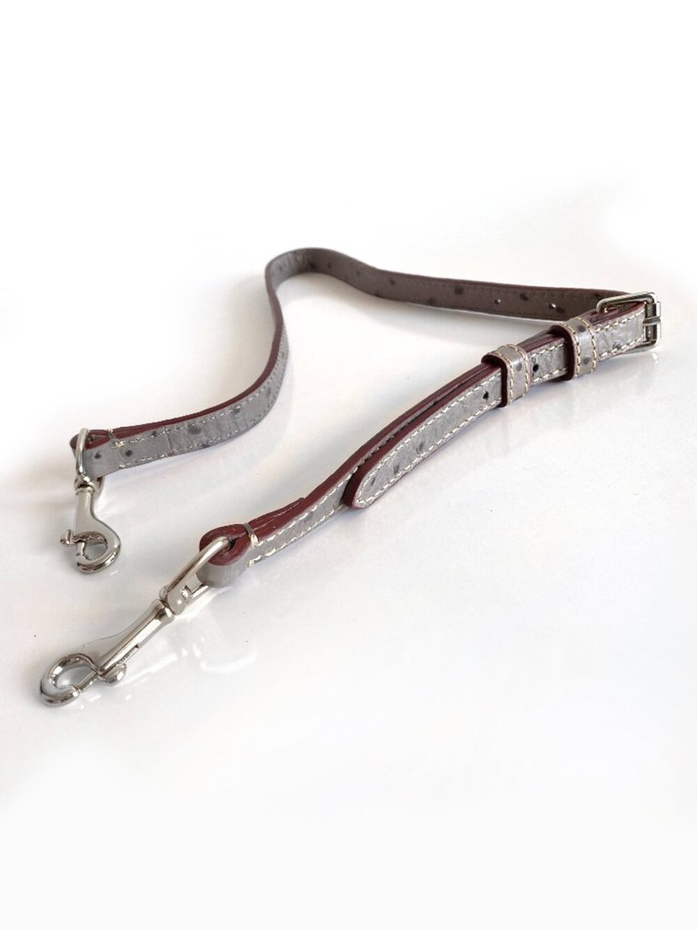 Gray Embossed Leather Adjustable Purse Bag Shoulder Crossbody Replacement Strap